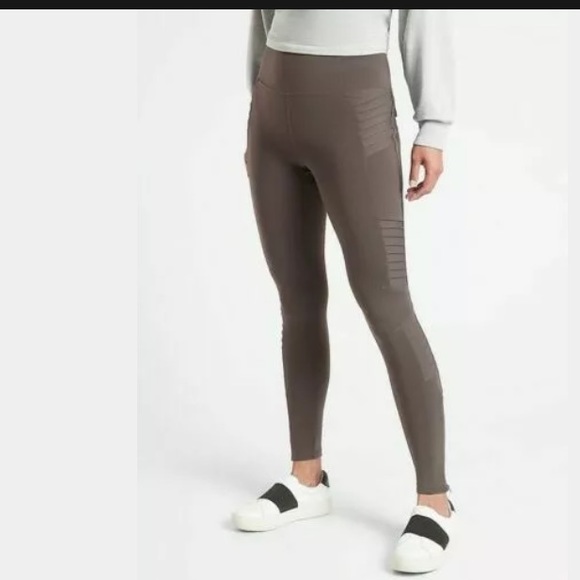 Athleta Pants - ATHLETA Delancey Moto Tight Coffee House  NWT